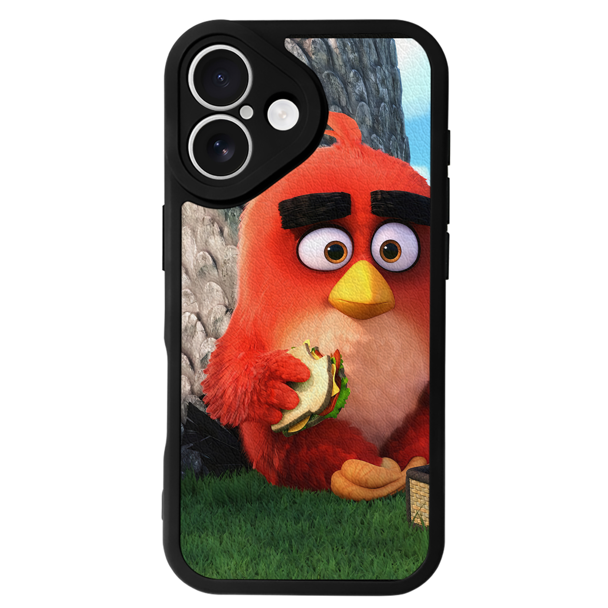 （画像用） Angry Birds アングリーバード 【iPhone 16シリーズ対応】シリコンスマホケース（レザー調） 材質：シリコン